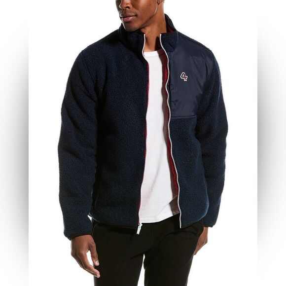 FOURLAPS Polar Quilted Sherpa Jacket Burgandy/Smoke - Picture 13 of 14